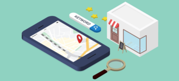 スマホ上の地図とお店、星とキーワード検索