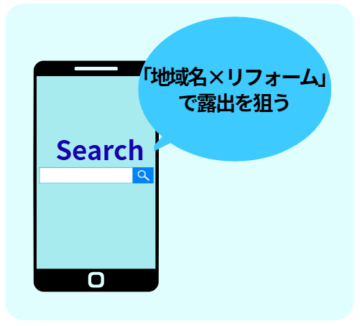 「地域名×リフォーム」で露出を狙う